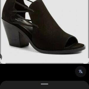 Eileen Fisher Black Block Heel Mules